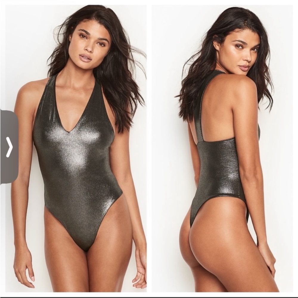 Victoria Secret body contour Silver Bodysuit